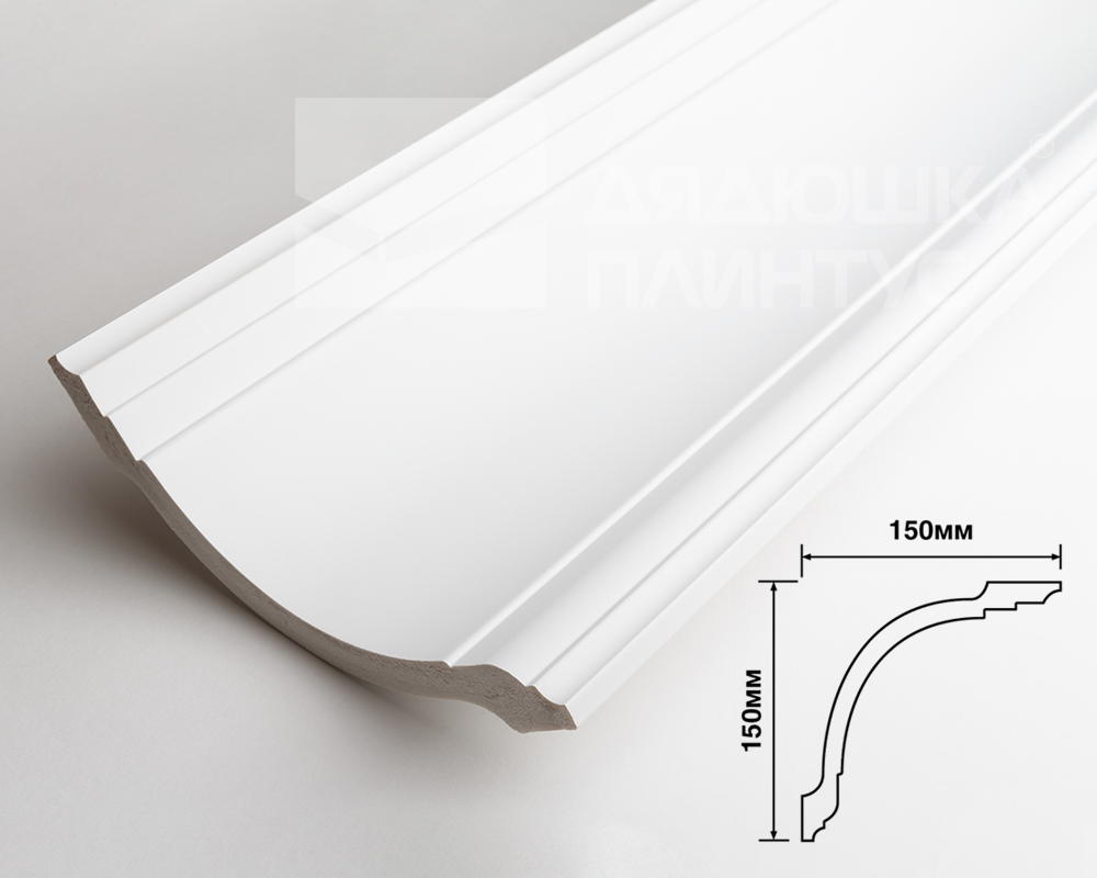 Плинтус потолочный из полистирола высокой плотности HI-WOOD A212 150х150мм 2,0м