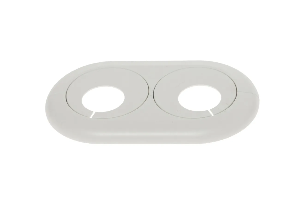 Двойной обвод для труб ПВХ d20 Белый