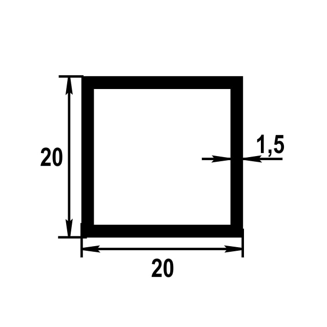Труба квадратная 20х20 мм ТКв 03.2000.504л Бронза. Цена за 5 штук.