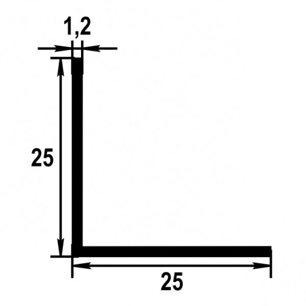 Уголок равнополочный 25х25 мм Уп 09.2000.504л Бронза. Цена за 5 штук.