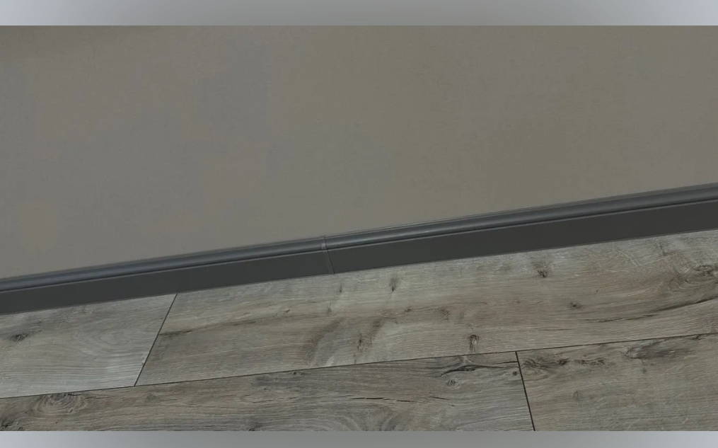 Плинтус прямоугольный ПВХ Идеал Дюра  80мм 2,2м 093 Графит