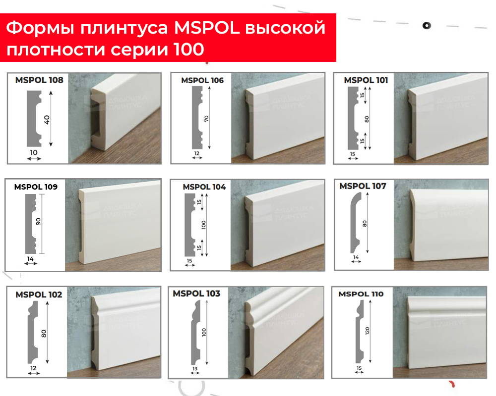 Плинтус из полистирола высокой плотности Волшебная Палочка 58*13*2000. MSPOL 105 Белый под покраску