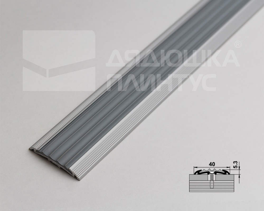 Порог одноуровневый ПС 08-1.1800.01л Серебро