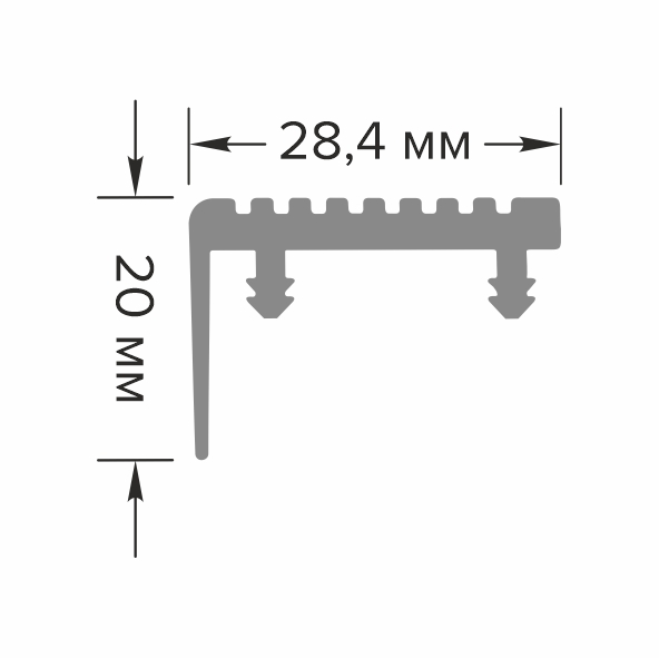 ПВХ-вставка ВПУ 09-1.2500.414 Серый