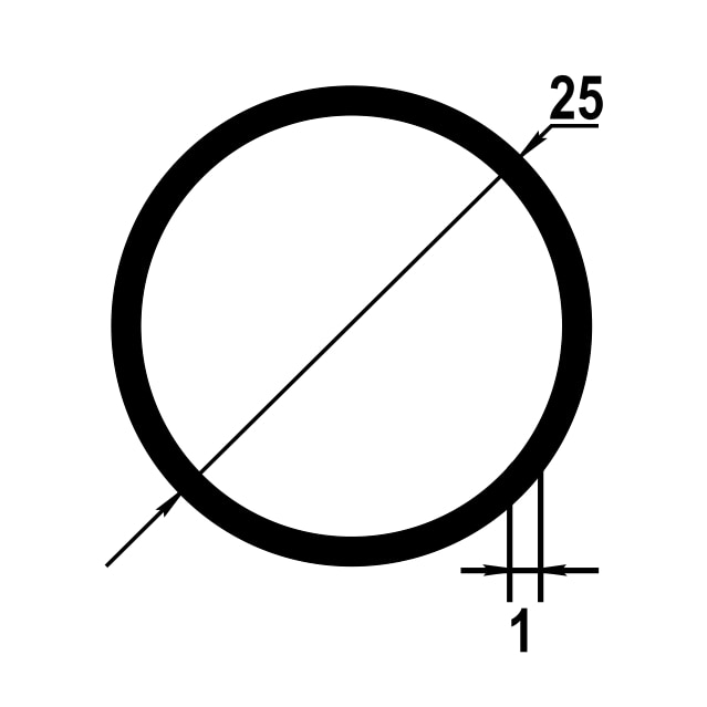 Труба круглая Ø 25 мм ТКр 08.2000.504л Бронза. Цена за 5 штук.
