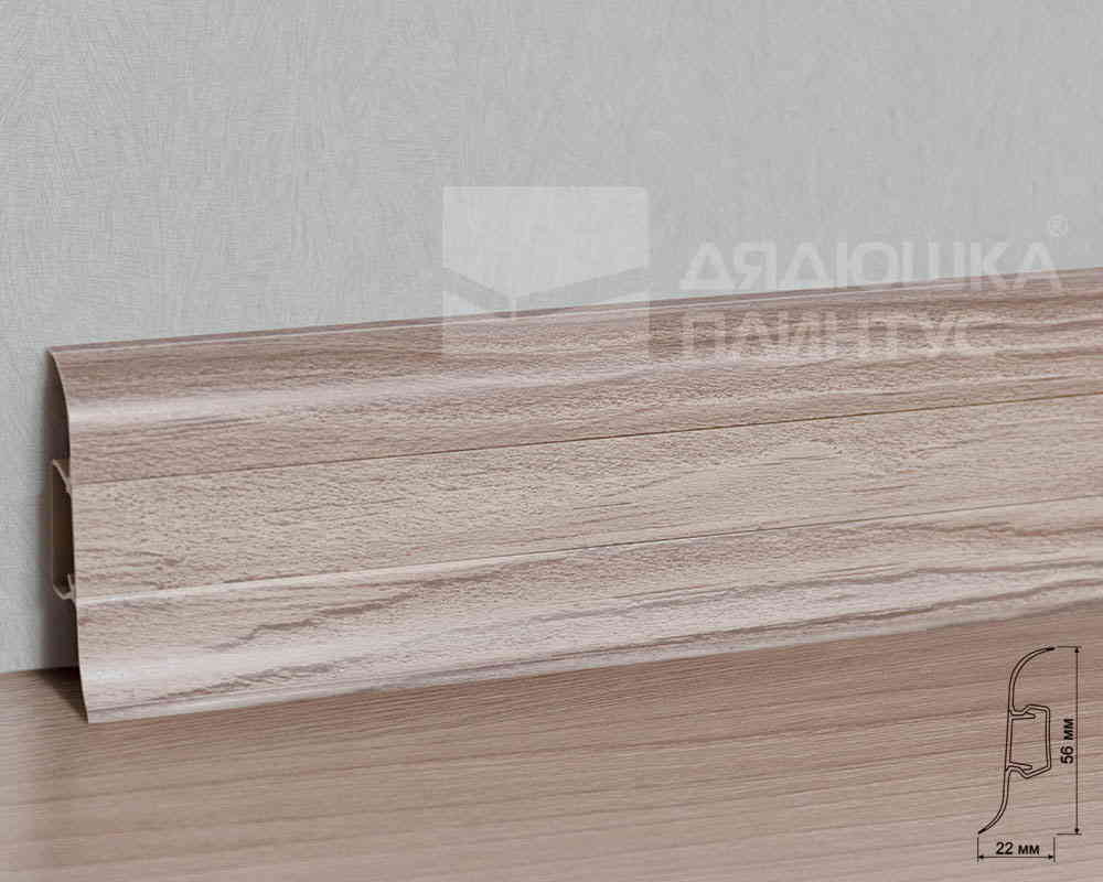 Плинтус ПВХ с кабель-каналом Рико Лео 152 Дуб скандинавский