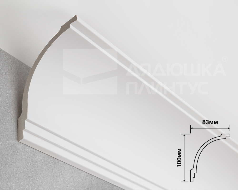 Плинтус потолочный из полистирола высокой плотности HI-WOOD A130V1 100х83мм 2,0м