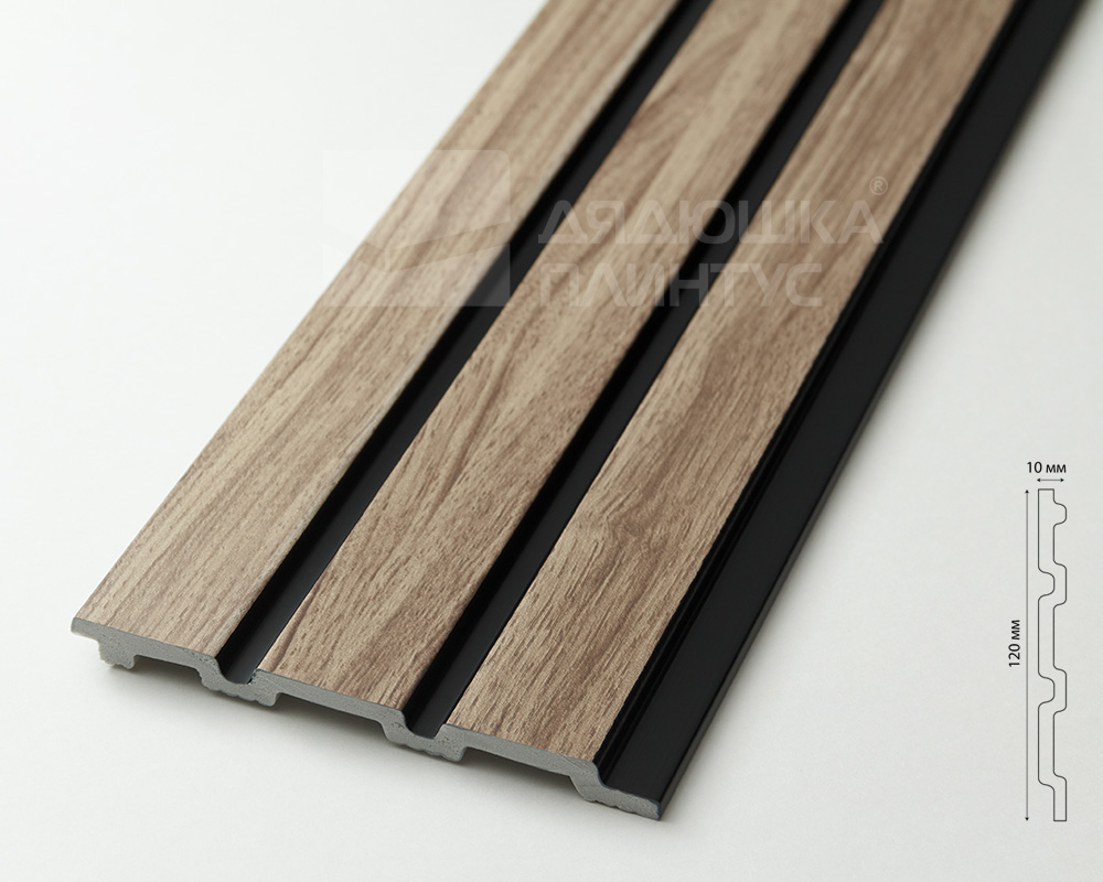 Панель вспененный полистирол ГРЕЙС 3D RAIL 120*2700 мм.  Мербау