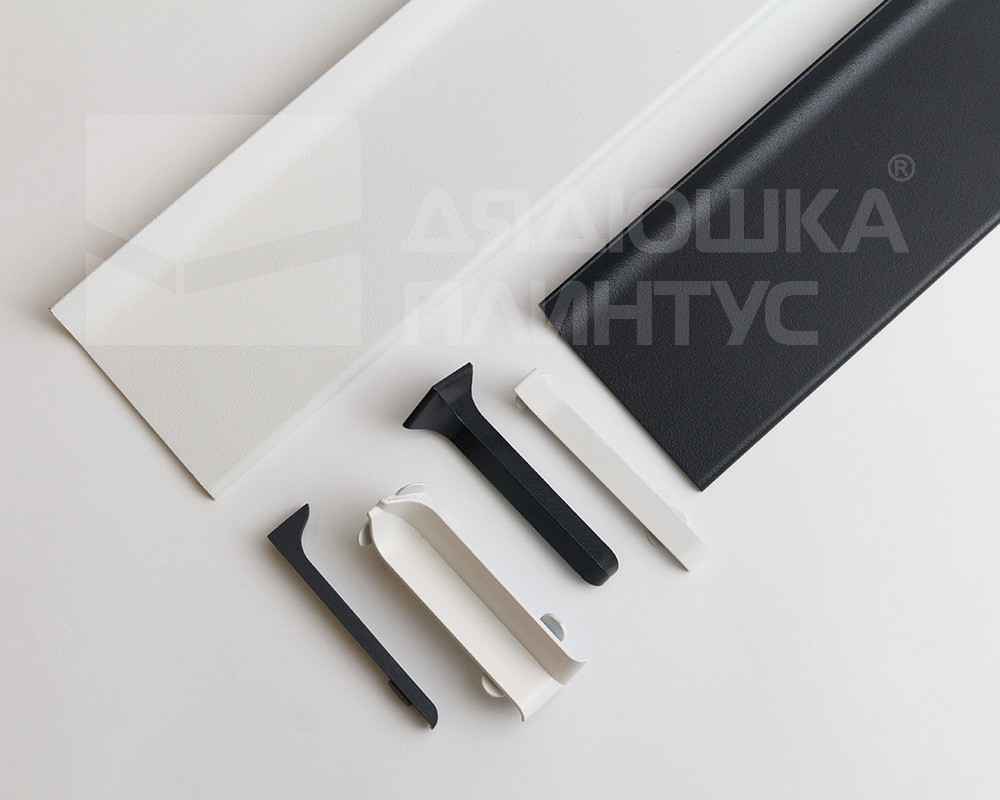 Плинтус алюминиевый 80 мм ПЛ-80 черный муар 3м