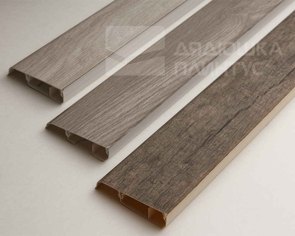 Плинтус ПВХ Salag Lima 72мм 2,5м. Дуб Палёный