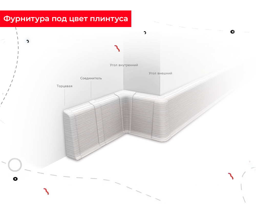 Плинтус ПВХ со съемной панелью Идеал Деконика 70 мм 205 Дуб капучино