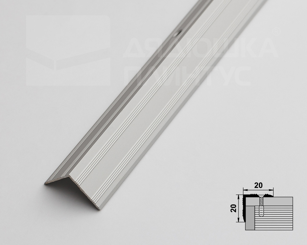 Порог угловой ПУ 05.900.01л Серебро