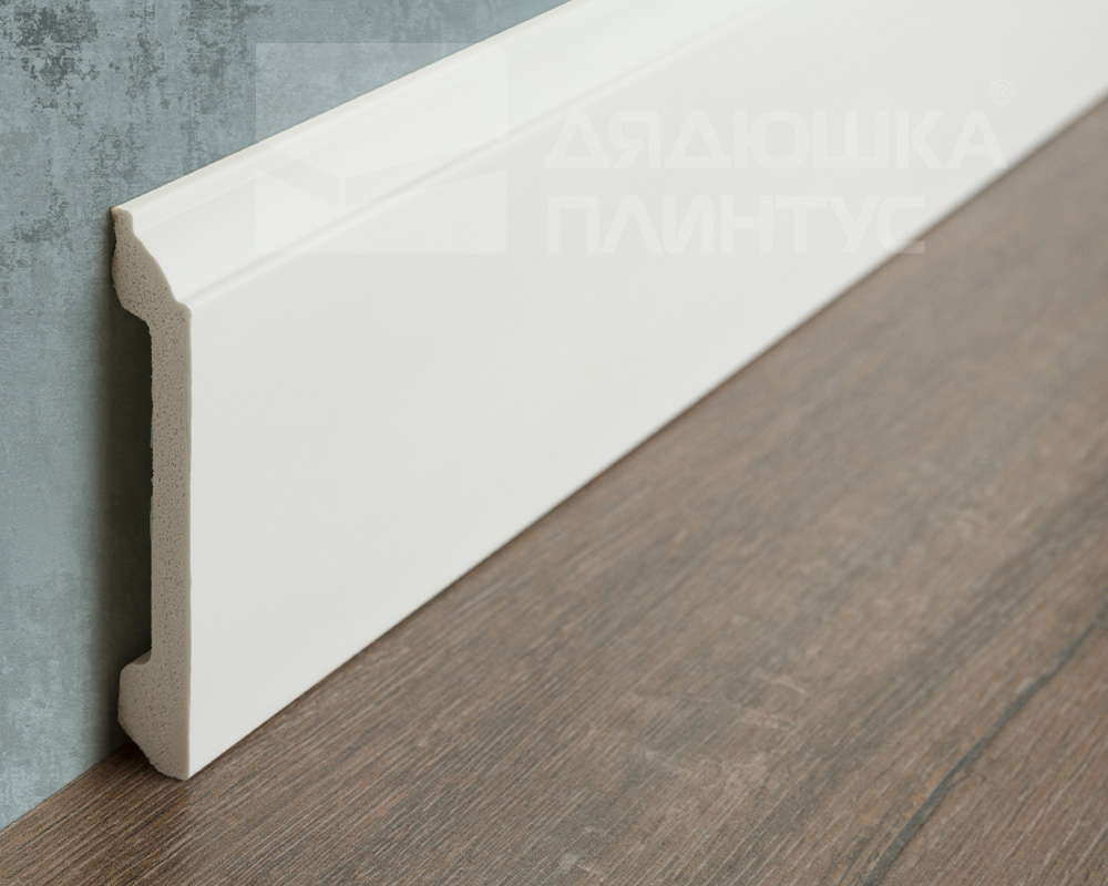 Плинтус из полистирола высокой плотности Волшебная палочка MSPOL 112 80*11*2000 Белый под покраску