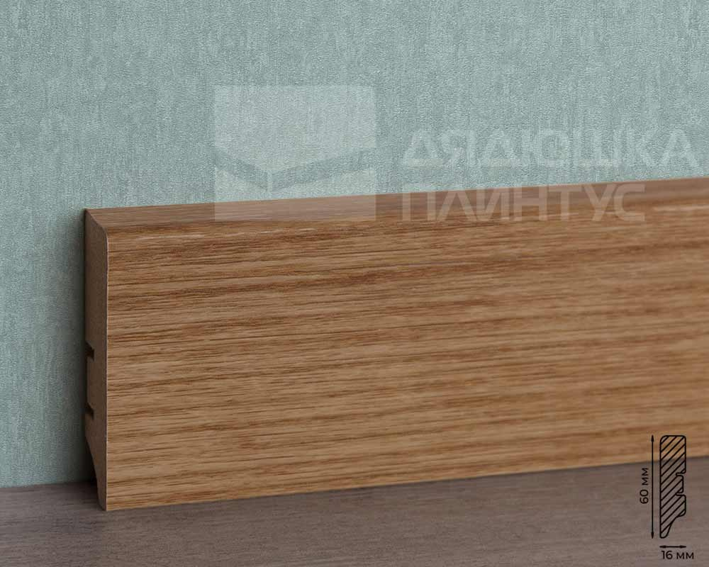 Плинтус МДФ Волшебная палочка Гарден 60 мм. 204 Ясень серый