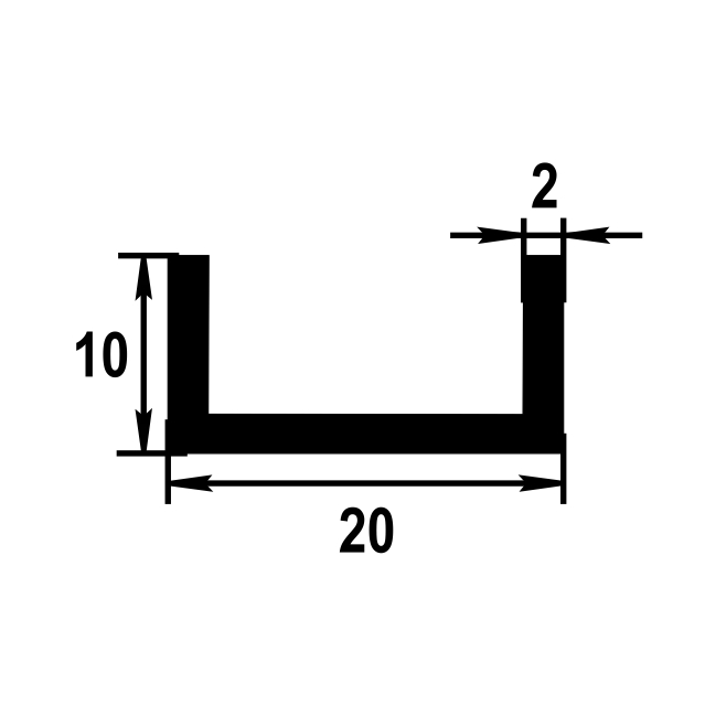 Швеллер 10*20*10 мм Шв 04.2000.504л Бронза. Цена за 5 штук.