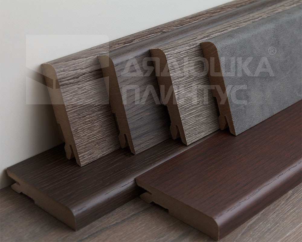 Плинтус МДФ Лука Пл 100-1МДФ.2700.Point line 24067 Скай грей