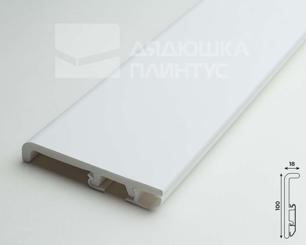 Плинтус Дуэт СОЛИД 1 UHD 56/100 2,0 м, Белый под покраску