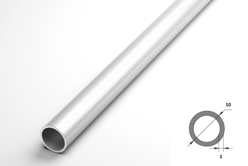 Труба круглая Ø 15 мм ТКр 04.2000.501л Серебро