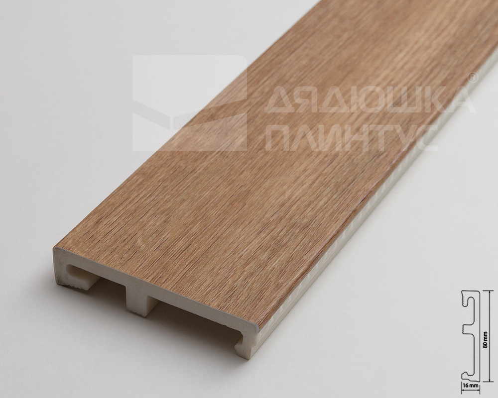 Плинтус напольный Salag Alpha 80 Массив Дуба 2,4м