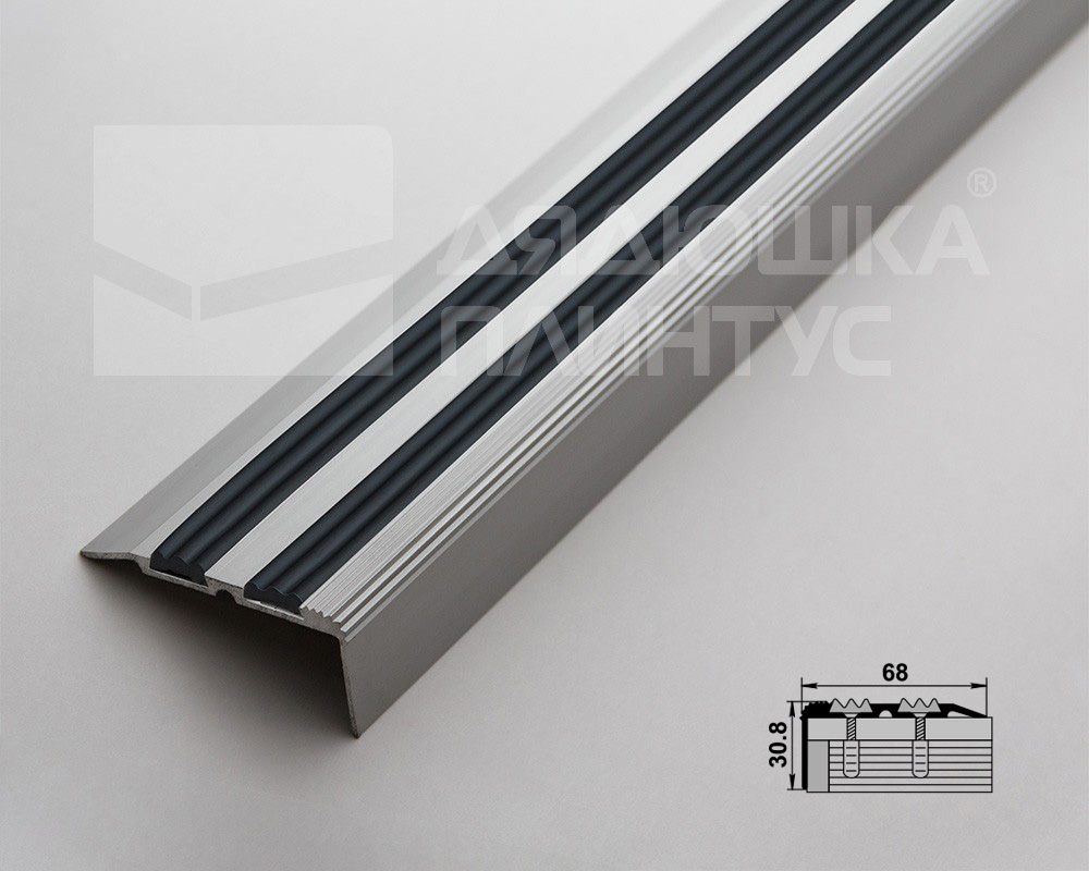 Порог угловой ПУ 07.1800.01лч Серебро