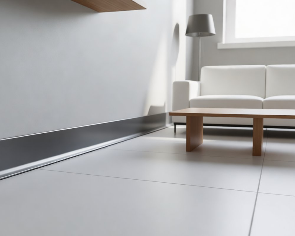 Алюминиевый плинтус AKBD80-SA 2,5м Муар антрацит