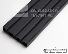 Карниз Шина черный комплект 3-х ряд ПВХ Волшебная палочка 1,6м